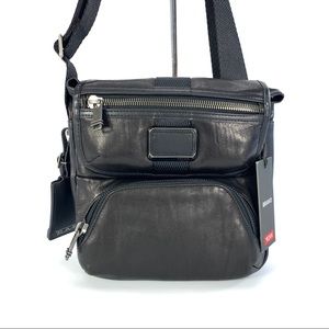 Tumi Barton Black Leather Men's Small Crossbody